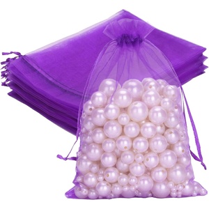 image:imageG2PLUS 25PCS Drawsring Organza Bags 5x7 inches  Light Green Organza Gift Bag Sheer Mesh Pouches for Candy Jewelry Fruits Wedding Party FavorsPurple