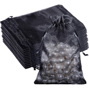 image:imageG2PLUS 30PCS Black Oragnza Bags 4x6 In  Drawstring Organza Bags Sheer Mesh Jewelry Pouches Candy Gift Wrap Pouches for Halloween Christmas Wedding Party Favors