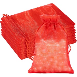 image:imageG2PLUS 30PCS Red Oragnza Bags 4x6 In  Drawstring Organza Bags Sheer Mesh Jewelry Pouches Candy Gift Wrap Pouches for Christmas Valentines Day Wedding Party Favors