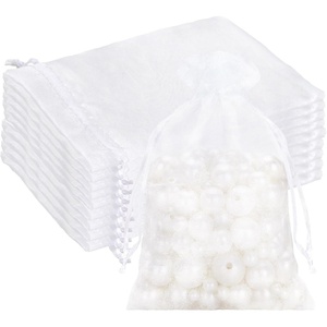 image:imageG2PLUS 30PCS White Oragnza Bags 4x6 In  Drawstring Organza Bags Sheer Mesh Jewelry Pouches Candy Gift Wrap Pouches for Christmas Baby Shower Wedding Party Favors