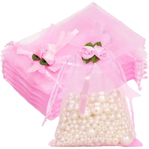 image:imageG2PLUS 30Pcs Rose Organza Bags 4x6 InchPink Wedding Favor Bags Sheer Mesh Jewelry Pouches with Drawstring for Bridal Shower Baby Shower Valentines Day Party FavorsPink Rose Flower