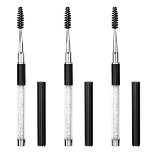 image:imageG2PLUS 3PCS Eyebrow Brushes with Cap Portable and Bendable Brow Brush Eyelash Mascara Brushes Wands Applicator Makeup Tools for Eyelash Extensions and Eyebrow Comb BlackBlack