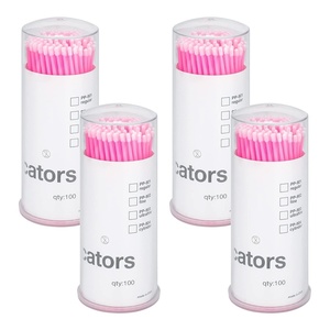 image:imageG2PLUS 400 PCS Disposable Micro Applicators Micro Swabs for Eyelash Extensions Makeup and Personal Care 4 X 100PCS Pink
