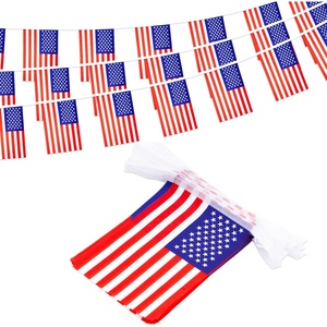 image:imageG2PLUS 40Pcs American Flags Banner36Feet USA Patriotic String Pennant for 4th of July Red White Blue American String Flags Banner for Independence Day Outdoor Indoor Decor Sports Bars Classroom36ft40 Pieces American Flags