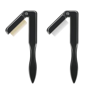 image:imageG2PLUS 4PCS Folding Eyelash Comb Eyebrow Comb Metal Teeth Eyelash Separator Comb Eyelash Brush and Comb Professional Tool for Define Lash amp Brow PinkBlackBlack