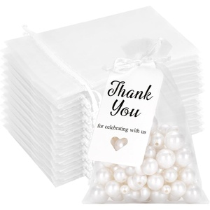 image:imageG2PLUS 50 Pcs White Organza Gift Bags 4x6 with Thank You Tags Drawstring Sheer Mesh Wedding Favors Bags for Bridal Shower Anniversary Party FavorsCelebrate with us