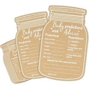 image:imageG2PLUS 50PCS Baby Advice Cards Onesie Baby Shower Predictions and Advice Cards for Parents To Be Wishes Card for New Parents Gender Reveal Girls Boys Game Party Decorations52x6in Kraft WhiteMason Jar