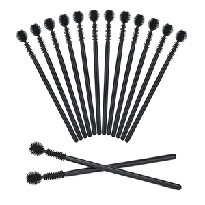 image:imageG2PLUS 50PCS Silicone Eyelash Brushes Green Disposable Mascara Wands Adjustable Ball Shape Eyelash Spoolies Eyebrow Brushes for Eyelash Extension and MakeupBlack
