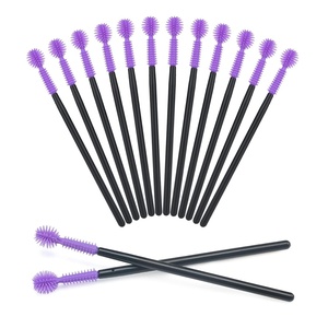 image:imageG2PLUS 50PCS Silicone Eyelash Brushes Green Disposable Mascara Wands Adjustable Ball Shape Eyelash Spoolies Eyebrow Brushes for Eyelash Extension and MakeupPurple
