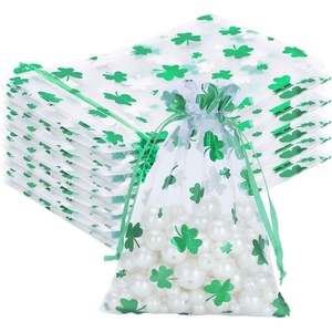 image:imageG2PLUS 50PCS Valentines Gift Bags Organza 3x4in Pink Foil Heart Sheer Mesh Organza Pouches with Drawstring for Valentines Day Party Favors Candy Gift Bags amp Wedding FavorsWhite Green  4x6