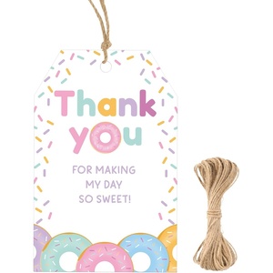 image:imageG2PLUS 50Pcs Bee Thank You Tags with String  Thank You for Coming Tags for Gender Reveal Baby Shower 1st Birthday Wedding Bridal Shower Party FavorsDonutThank You