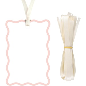 image:imageG2PLUS 50Pcs Name Place Cards  Baby Pink Scalloped Wedding Place Cards with Ribbon Blank Gift Tags with Ivory Ribbon for Wedding Favors Party Favors amp Dinner Table Setting SuppliesBaby Pink