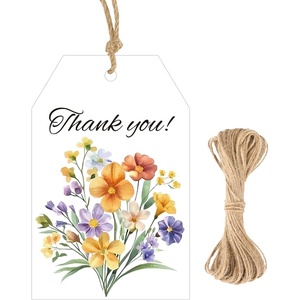 image:imageG2PLUS 50Pcs Thank You Tags  33x22 in Floral Gift Tags with String Thank You for Celebrating with Us Tag White Paper Party Favors Hangtag for Wedding Bridal Shower BirthdayMothers DayFlower Thank You