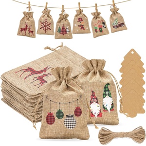 image:imageG2PLUS Christmas Drawstring Burlap Gift Bags  24 Pack Christmas Advent Calendar Bags 8 Designs 46 inches Goodie Gift Bag with Xmas Tree Tags for Xmas Holiday Party Favors4X6 Buffalo Plaid