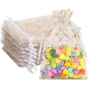 image:imageG2PLUS Christmas Drawstring Organza Bags 4x650PCS Christmas Snowflake Organza Gift Bags Green Sheer Mesh Pouches Xmas Winter Holiday Sheer Mesh Bag for Jewelry Candy GoodiesGoldChristmas
