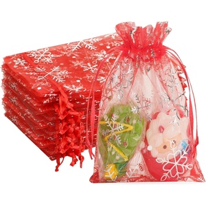 image:imageG2PLUS Christmas Drawstring Organza Bags 4x650PCS Christmas Snowflake Organza Gift Bags Green Sheer Mesh Pouches Xmas Winter Holiday Sheer Mesh Bag for Jewelry Candy GoodiesRedChristmas