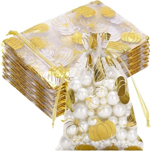 image:imageG2PLUS Christmas Drawstring Organza Bags 4x650PCS Christmas Snowflake Organza Gift Bags Green Sheer Mesh Pouches Xmas Winter Holiday Sheer Mesh Bag for Jewelry Candy GoodiesGold PumpkinThanksgiving