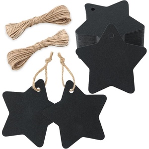 image:imageG2PLUS Christmas Star Gift Tags  100Pcs Merry Christmas Tags with String 24in White Paper Holiday Stars Tag for Gift Wrapping Party Favors DIY Crafts Xmas Tree DecorationBlack Blank Star