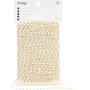image:imageG2PLUS Christmas String  2mm 164ft White Red Cotton Twine String for Gift Wrapping Baking Packaging DIY Crafts Christmas Party DecorationsWhite Gold