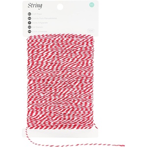image:imageG2PLUS Christmas String  2mm 164ft White Red Cotton Twine String for Gift Wrapping Baking Packaging DIY Crafts Christmas Party DecorationsWhite Red