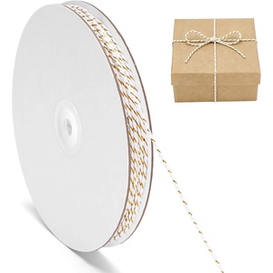 image:imageG2PLUS Christmas String  2mm 328ft Red Green White Cotton Twine String for Gift Wrapping Baking Packaging DIY Crafts Christmas Party DecorationsGold White