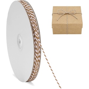 image:imageG2PLUS Christmas String  2mm 328ft Red Green White Cotton Twine String for Gift Wrapping Baking Packaging DIY Crafts Christmas Party DecorationsWhite Brown