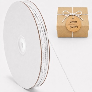 image:imageG2PLUS Christmas String  2mm 328ft Red Green White Cotton Twine String for Gift Wrapping Baking Packaging DIY Crafts Christmas Party DecorationsWhite