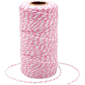 image:imageG2PLUS Christmas String 2MM 656 Feet White and Green Cotton String Gift Wrapping Twine for CraftsPink and White
