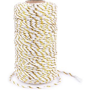 image:imageG2PLUS Christmas Twine String  2MM 328 Ft Bakers Twine Red Green White Cotton String for Gift Wrapping DIY Crafts Party DecorationsWhite Gold