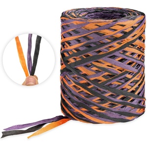 image:imageG2PLUS Colored 394 Feet Raffia Paper Ribbon Christmas Raffia Ribbon Packing Paper String for Gift Wrapping and DIY Decoration Green Yellow Blue PinkBlack Orange Purple