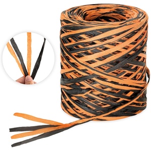 image:imageG2PLUS Colored 394 Feet Raffia Paper Ribbon Christmas Raffia Ribbon Packing Paper String for Gift Wrapping and DIY Decoration Green Yellow Blue PinkBlack Orange