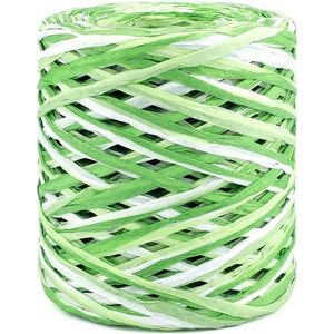 image:imageG2PLUS Colored 394 Feet Raffia Paper Ribbon Christmas Raffia Ribbon Packing Paper String for Gift Wrapping and DIY Decoration Green Yellow Blue PinkWhite Green Light Green