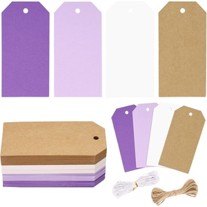 image:imageG2PLUS Gift Tags with String 4 Colors Gradient Purple Gift Tags 120PCS Blank Paper Hanging Labels for Holiday Present Wrapping Wedding Birthday Mothers Day DIY Art Craft 2X4in Purple WhitePurple