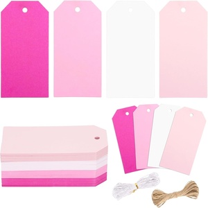 image:imageG2PLUS Gift Tags with String 4 Colors Gradient Purple Gift Tags 120PCS Blank Paper Hanging Labels for Holiday Present Wrapping Wedding Birthday Mothers Day DIY Art Craft 2X4in Purple WhitePink