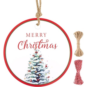 image:imageG2PLUS Gift Tags with String for Christmas 100Pcs Merry Christmas with Love Tags 2 Round Xmas Tag for Gift Wrapping Holiday Party FavorsChristmas Tree