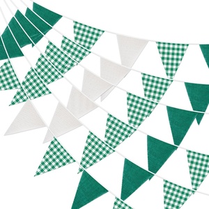 image:imageG2PLUS Green and White Gingham Fabric Bunting Banner 32Ft Cotton Burlap Triangle Garland for Xmas Wedding Dcor Birthday Picnic BBQ Golf Party amp Outdoor CelebrationsGreenWhite