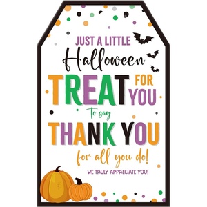 image:imageG2PLUS Happy Halloween Tags 50PCS Boo Gift Tags with String Ghost Pumpkin Trick or Treat Paper Hang Tags for DIY Crafts Candy Treat Bags Halloween Party FavorsColored Dots Pumpkin