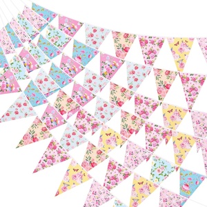 image:imageG2PLUS Hawaiian Bunting Banner 39Ft PreStrung Tropical Party Banner 4 Pack Double Sided Paper Hawaiian Floral Bunting Garland for Luau Birthday Baby Shower Summer Beach Party DecorationsPink Camellia