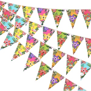 image:imageG2PLUS Hawaiian Bunting Banner 39Ft PreStrung Tropical Party Banner 4 Pack Double Sided Paper Hawaiian Floral Bunting Garland for Luau Birthday Baby Shower Summer Beach Party DecorationsRed Hawaii