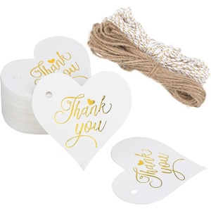 image:imageG2PLUS Heart Gift Tags with String 100PCS Heart Shaped Gift Tags 23X23 in Blank Wedding Favor Hang Tag for Gift Wrapping DIY Arts amp Crafts Valentines Mothers DayGold Thank You
