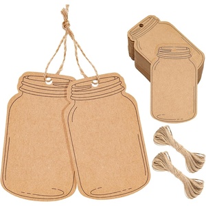 image:imageG2PLUS Kraft Paper Gift Tags Blank Bottle Tag 100PCS Vintage Mason Jar Tags Canning Labels Brown Hangtags with Natural Jute Twine for DIY and Craft Canning Jars and Party FavorsBrown Bottleblank