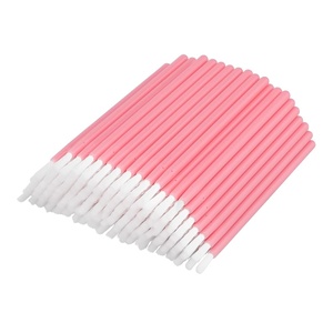 image:imageG2PLUS Lip Brushes 50Pcs Disposable Lip Gloss Wands Portable and NoClean Lipstick Applicator Nail Polish Brushes Makeup Tool for PYO Cookie Paint Painting Detail BrushPink