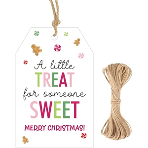 image:imageG2PLUS Merry Christmas Tags  50Pcs Xmas Paper Gift Tags with String A Little Treat for Someone Sweet Tag for Candy Bags Gift Wrapping Holiday Party Favors DIY Crafts 33x22 inChristmas Treat Sweet