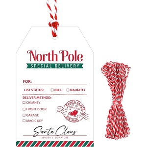 image:imageG2PLUS Merry Christmas Tags  50Pcs Xmas Paper Gift Tags with String A Little Treat for Someone Sweet Tag for Candy Bags Gift Wrapping Holiday Party Favors DIY Crafts 33x22 inNorth Pole