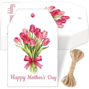 image:imageG2PLUS Mothers Day Gift Tags  50Pcs Happy Mothers Day Tags with String Pink Tuilp Bouquet Gift Tags Hanging Labels for Gift Wrapping Moms Birthday Party FavorsHappy Mothers  Tulip