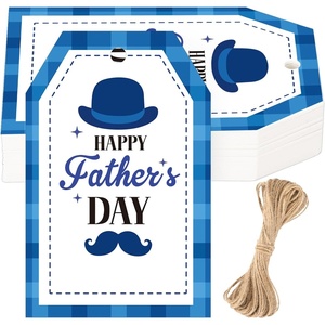 image:imageG2PLUS Mothers Day Gift Tags  50Pcs Happy Mothers Day Tags with String Pink Tuilp Bouquet Gift Tags Hanging Labels for Gift Wrapping Moms Birthday Party FavorsHappy Fathers  Blue Hat