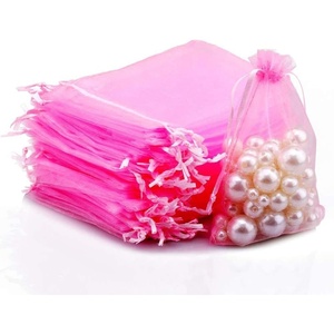 image:imageG2PLUS Organza Bags 57 Inches 100PCS Pink Organza Gift Bags with Drawstring Sheer Mesh Jewelry Pouches Sheer Candy Bag for Christmas Wedding Party FavorsPink