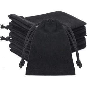 image:imageG2PLUS Pink Velvet Jewelry Pouches 20PCS Small Velvet Gift Bags with Drawstring Christmas Gift Bags for Wedding Favors Candy Bag Party Favors 47x59Black