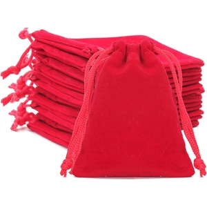 image:imageG2PLUS Pink Velvet Jewelry Pouches 20PCS Small Velvet Gift Bags with Drawstring Christmas Gift Bags for Wedding Favors Candy Bag Party Favors 47x59Red