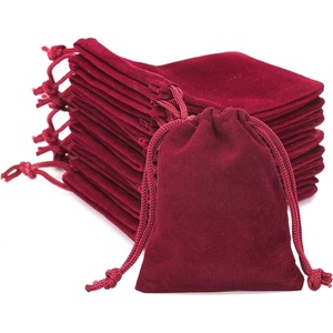 image:imageG2PLUS Pink Velvet Jewelry Pouches 20PCS Small Velvet Gift Bags with Drawstring Christmas Gift Bags for Wedding Favors Candy Bag Party Favors 47x59Wine Red